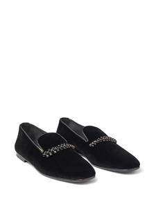 Jimmy Choo Bing crystal-embellished velvet slippers - Zwart