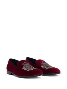 Dolce & Gabbana Slippers met fluwelen-effect - Rood
