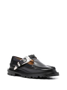 Toga Virilis buckle-fastening leather loafers - Zwart