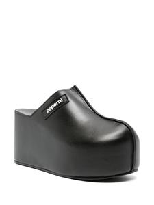 Coperni leather platform clogs - Zwart