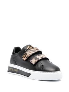 Roberto Cavalli logo-plaque leather sneakers - Zwart