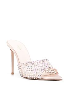 Le Silla Gilda 100mm crystal-embellished mules - Beige