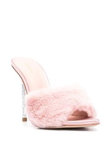 Le Silla Bella 105mm faux-fur mules - Roze