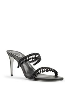 René Caovilla Chandelier 80mm open-toe mules - Zwart