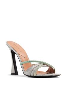 D'ACCORI Lust 100mm glitter-detail mules - Zilver