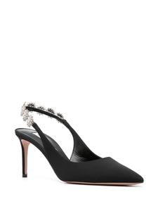 Aquazzura 90mm crystal-embellished slingback pumps - Zwart