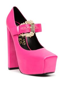 Versace Hurley 150mm satin platform pumps - Roze