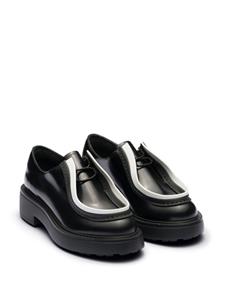 Prada contrast-trim leather lace-up shoes - Zwart