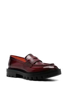 Santoni Leren loafers - Rood