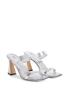 Giuseppe Zanotti Flaminia 85mm double-strap design mules - Zilver