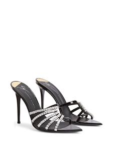 Giuseppe Zanotti Intriigo Baguette 105mm crystal-embellished mules - Zwart