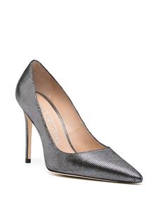 Stuart Weitzman Stuart 100mm metallic-leather pumps - Grijs