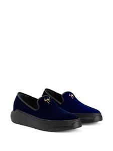 Giuseppe Zanotti Conley loafers met logoplakkaat - Blauw