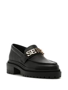 Senso Monty I logo-plaque leather loafers - Zwart