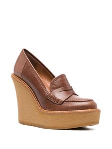 Paloma Barceló Dodi 120mm wedge-heel penny loafers - Bruin