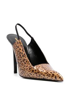 Saint Laurent Raven 120mm leopard-print pumps - Bruin