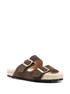 Manebi double-buckle flat espadrilles - Bruin