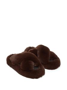 Apparis Biba slippers met imitatiebont - Bruin