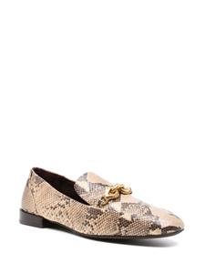 Tory Burch Jessa snakeskin leather loafers - Bruin