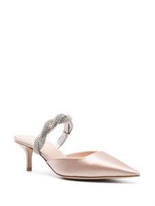 Rodo crystal-embellished calf leather mules - Roze