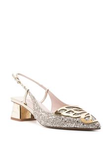 Sophia Webster Butterfly 50mm slingback pumps - Goud