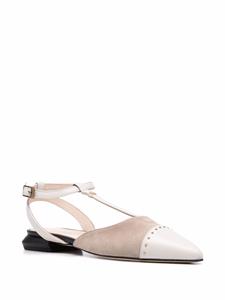 Lorena Antoniazzi Ballerina's met leren afwerking - Beige