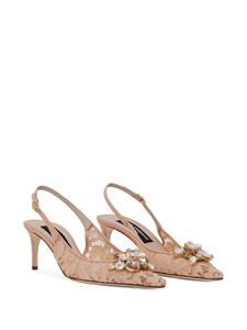 Dolce & Gabbana lace slingback pumps - Beige