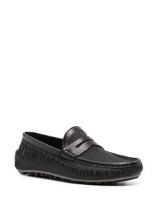 Moschino logo-monogram leather loafers - Zwart