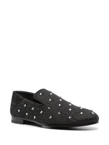 Moschino crystal-embellished jacquard loafers - Zwart
