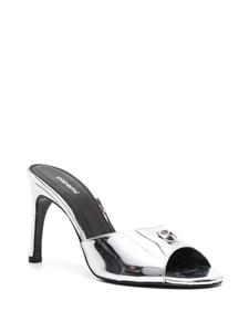 Coperni 105mm logo-plaque leather mules - Zilver