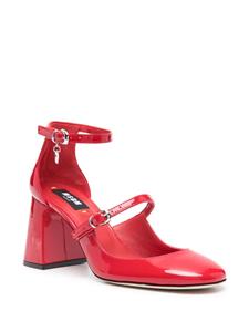 MSGM logo-charm 90mm leather pumps - Rood