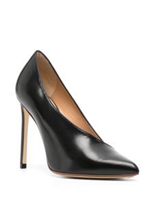 Francesco Russo 105mm asymmetric leather pumps - Zwart