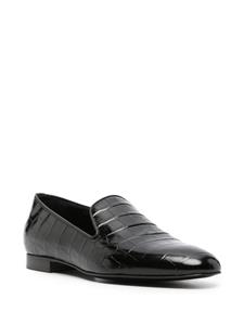 Versace crocodile-effect leather loafers - Zwart