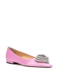 MACH & MACH Triple Heart satin ballerina shoes - Roze