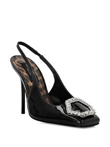 Philipp Plein buckle-detail leather pumps - Zwart