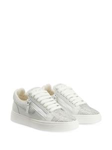 Giuseppe Zanotti GZ94 rhinestone-embellished leather sneakers - Wit