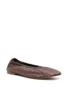 Hereu Letina interwoven leather ballerina shoes - Bruin