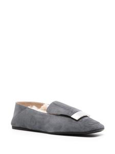 Slippers met logoplakkaat - Grijs