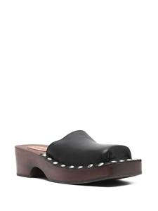 Acne Studios 55mm stud-embellished leather clogs - Zwart