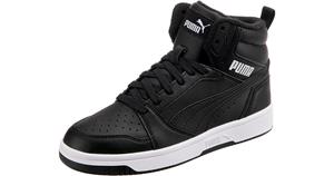 Puma Rebound V6 Mid JR kinder sneakers zwart