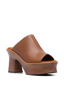 Ferragamo Muiltjes met plateauzool - Bruin