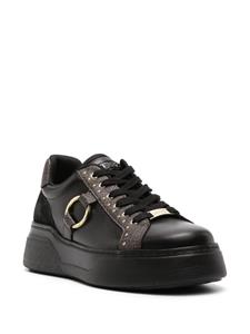 LIU JO ring-detailed monogram-pattern sneakers - Zwart