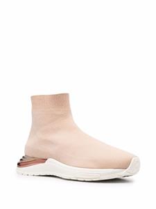 Ferragamo Sneakers met metallic hak - Beige