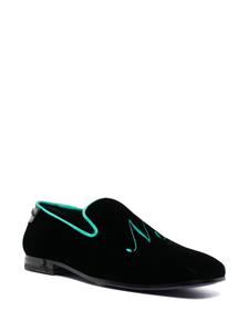 Philipp Plein Loafers met geborduurde tekst - Zwart
