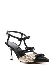 Giambattista Valli bow-detailed glitter pumps - Goud