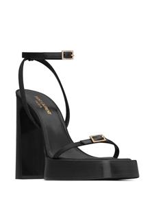 Saint Laurent Platz sandalen met plateauzool - Zwart