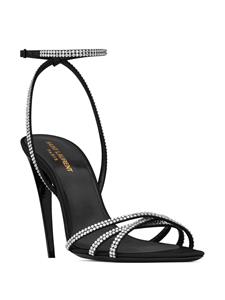 Saint Laurent Ava sandalen verfraaid met stras - Zwart