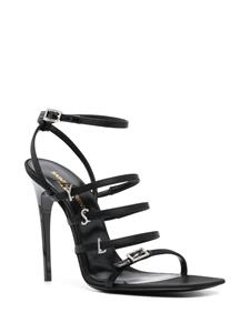 Saint Laurent Jerry sandalen van satijn en zijde - Zwart