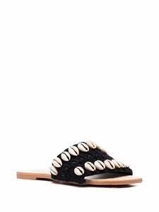 Manebi Verfraaide slippers - Zwart