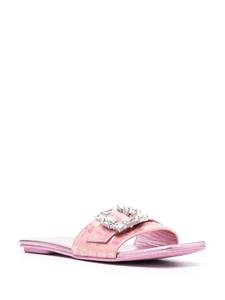 Stuart Weitzman Slippers met gespen - Roze